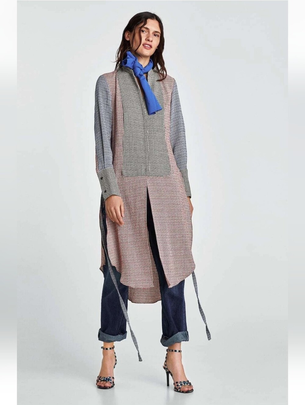 Zara NWTs Multicolor Checked Tunic